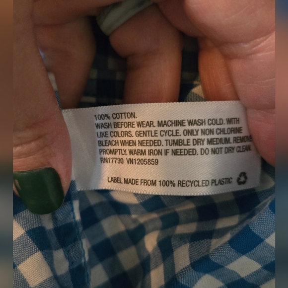 Boys Cat & Jack Blue Plaid Shirt size Medium - Picture 4 of 4